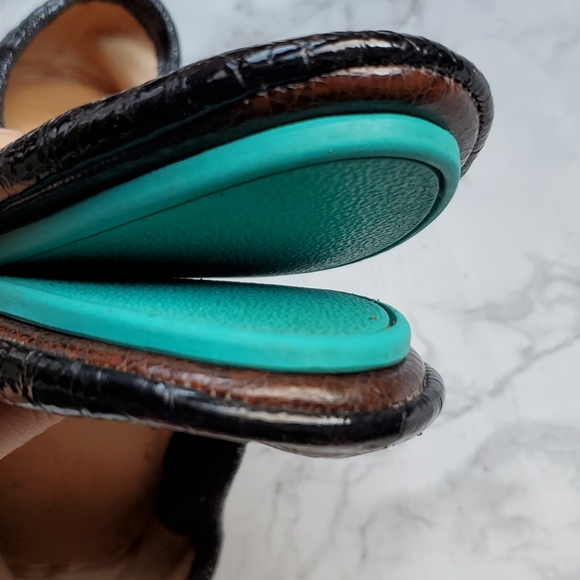 Tieks obsidian black croc patent leather ballet flats with box and flower - Picture 14 of 17
